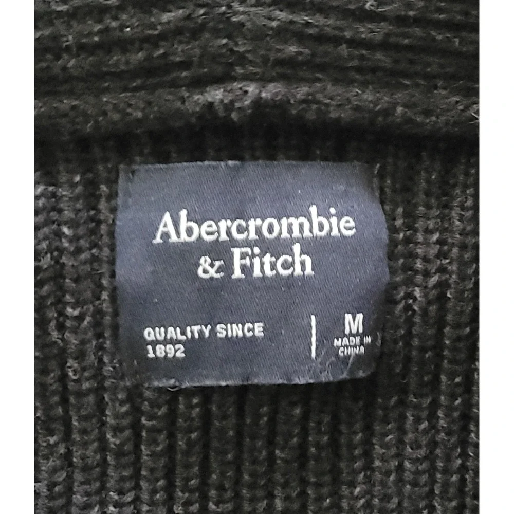 Abercrombie & Fitch Men Grey 100% Cotton Shawl Collar Cardigan Sweater Size M‎